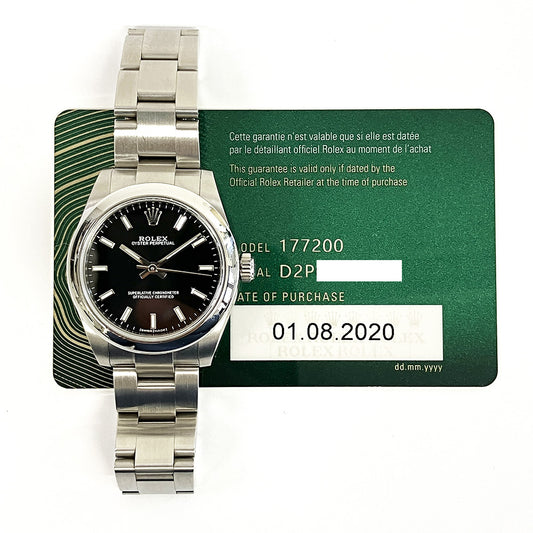 Rolex Oyster Perpetual 31mm Black Dial 177200