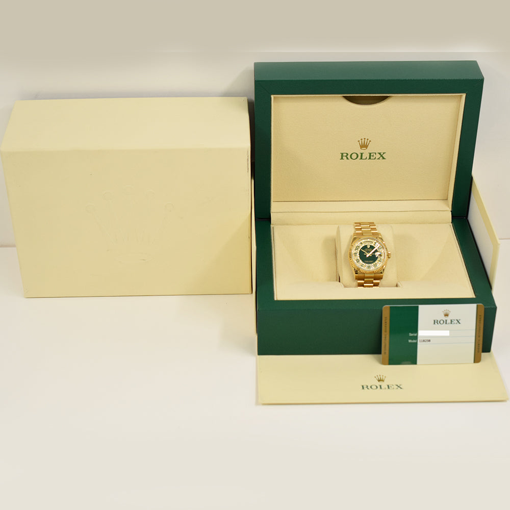 Rolex Day-Date 36mm Pave Diamond Myriad Arabic Dial 118238
