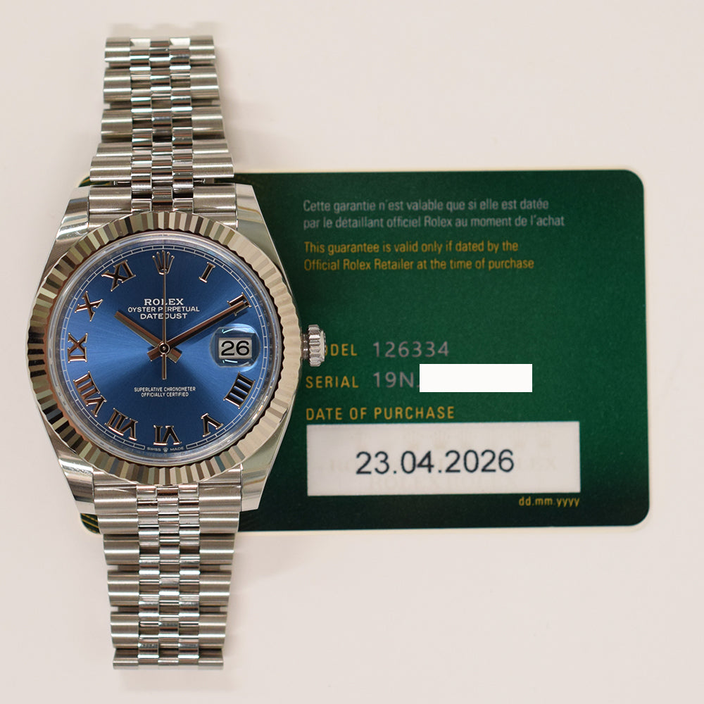 Rolex Datejust 41mm Blue Roman Dial 126334 (2026)