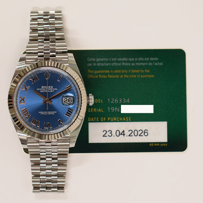 Rolex Datejust 41mm Blue Roman Dial 126334 (2026)
