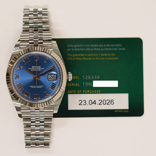 Rolex Datejust 41mm Blue Roman Dial 126334 (2026)