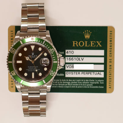 Rolex Submariner Date 40mm Kermit Dial 16610LV 2010)