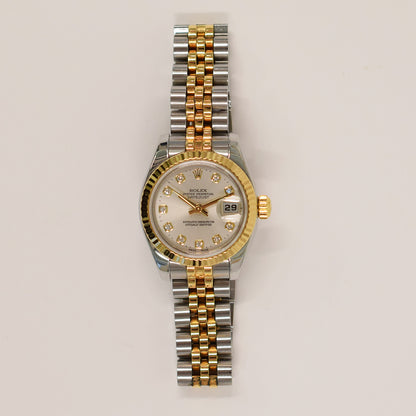 Rolex Lady Datejust 26mm Silver Diamond Dial 179173G (2005)