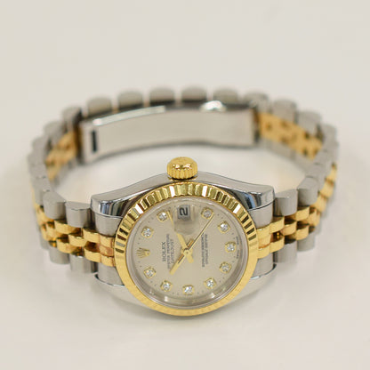 Rolex Lady Datejust 26mm Silver Diamond Dial 179173G (2005)