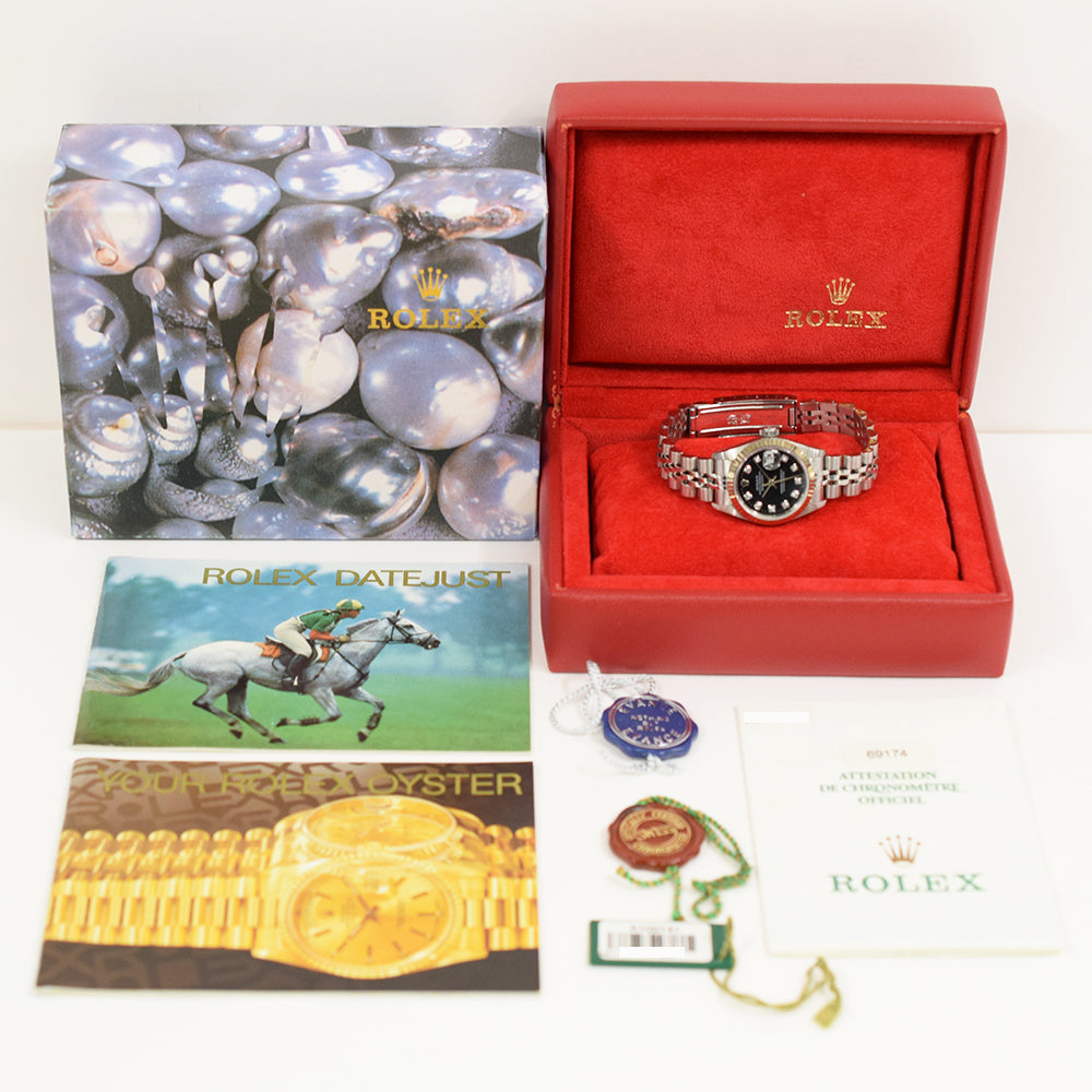 Rolex Datejust 26mm Black Diamond Dial 69174G (1999)