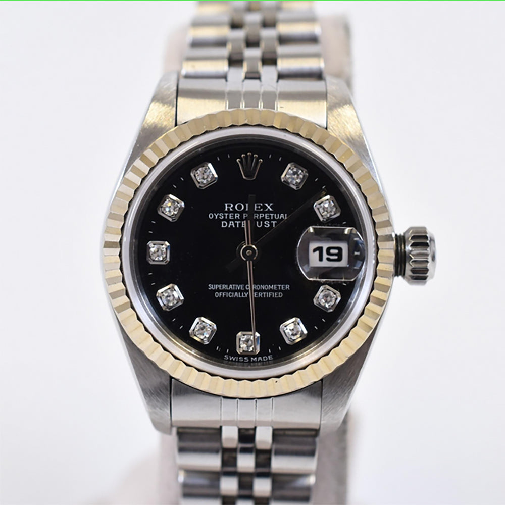 Rolex Datejust 26mm Black Diamond Dial 69174G (1999)