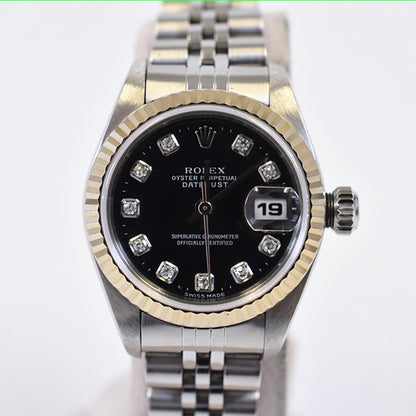 Rolex Datejust 26mm Black Diamond Dial 69174G (1999)