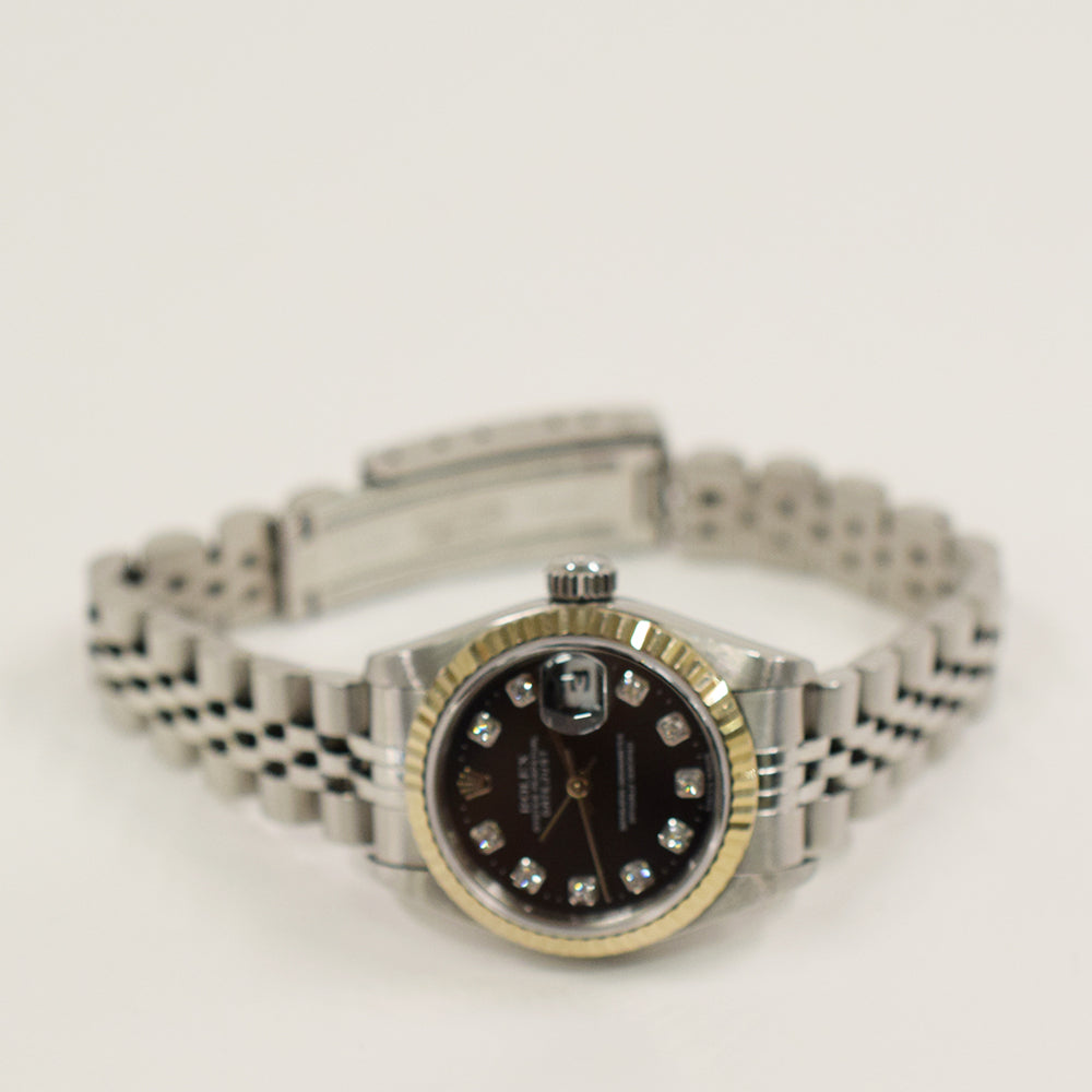 Rolex Datejust 26mm Black Diamond Dial 69174G (1999)