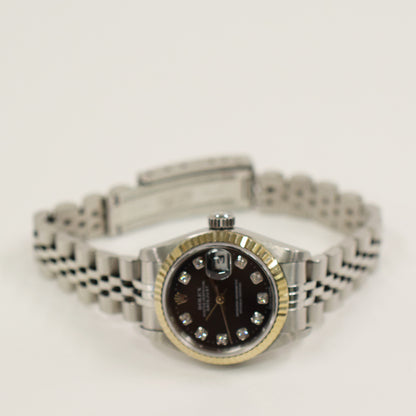 Rolex Datejust 26mm Black Diamond Dial 69174G (1999)