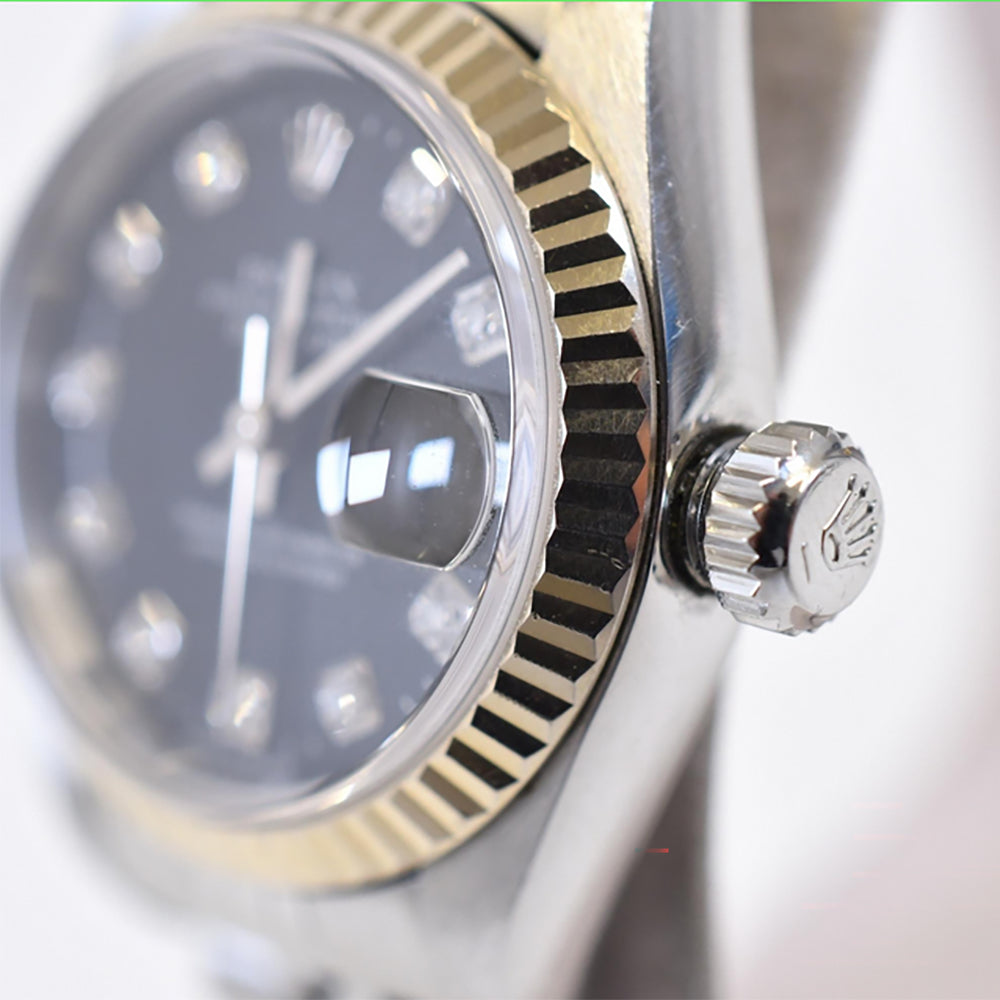 Rolex Datejust 26mm Black Diamond Dial 69174G (1999)