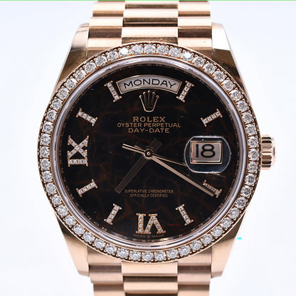 Rolex Day-Date 36mm Eisenkiesel Diamond Dial 128345RBR  (2021)