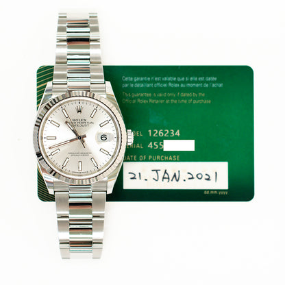 Rolex Datejust 36mm Silver Dial 126234 (2021)