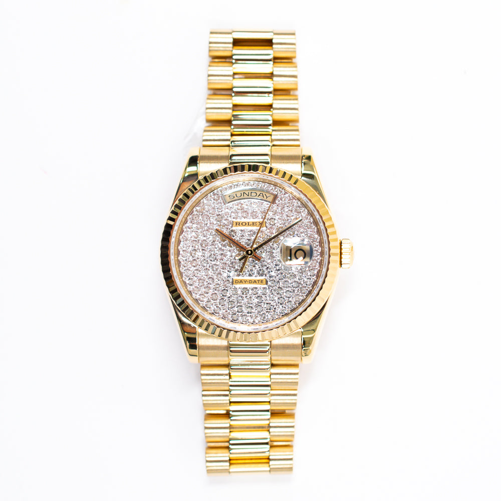 Rolex Day-Date 36mm Pave Diamond Dial 118238NRZ (2007)