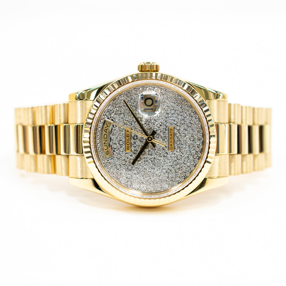 Rolex Day-Date 36mm Pave Diamond Dial 118238NRZ (2007)