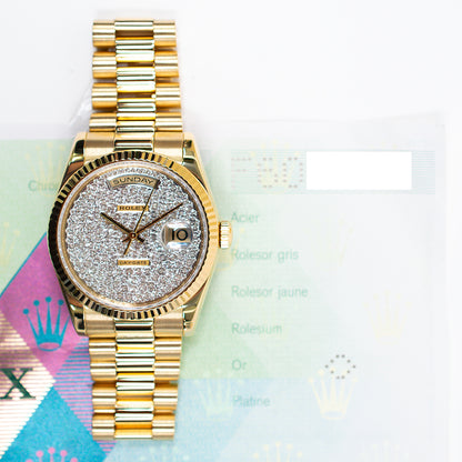 Rolex Day-Date 36mm Pave Diamond Dial 118238NRZ (2007)
