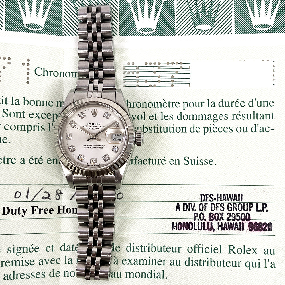 Rolex Lady-Datejust Silver Diamond Dial 79174G