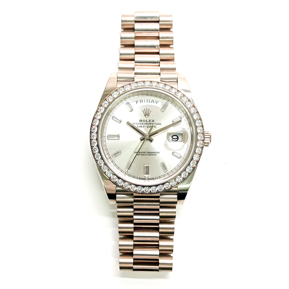 Rolex Day-Date 40mm Silver Diamond Dial 228349RBR (2016)