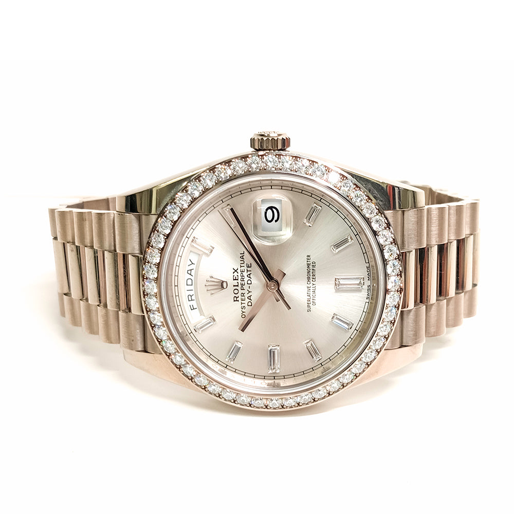 Rolex Day-Date 40mm Silver Diamond Dial 228349RBR (2016)