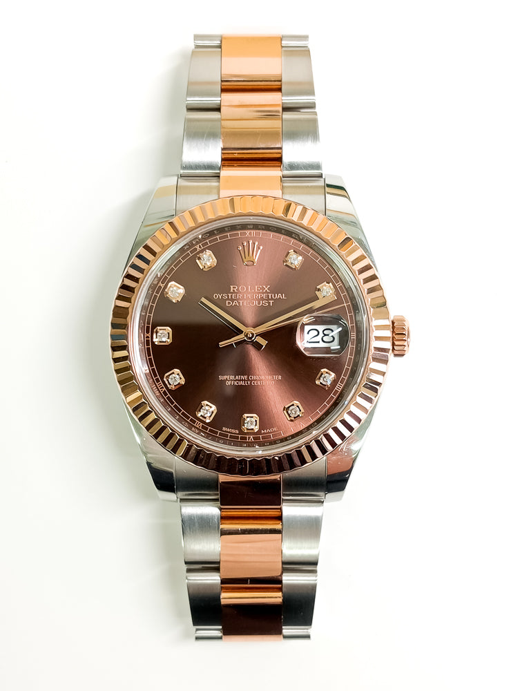 Rolex Datejust 41mm Chocolate Diamond Dial 126331 (2018)