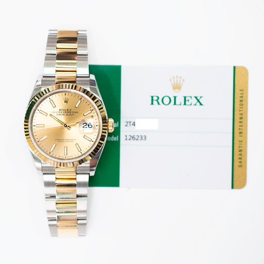 Rolex Datejust 36mm Champagne Dial 126233 (2019)