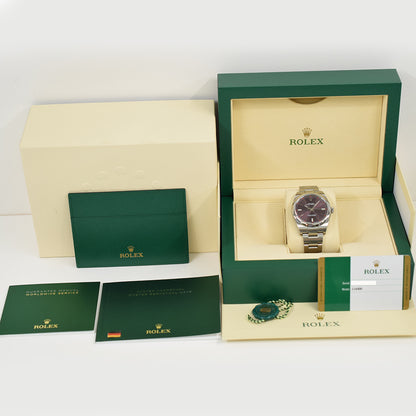 Rolex Oyster Perpetual 39mm Red Grape Dial 114300 (2019)