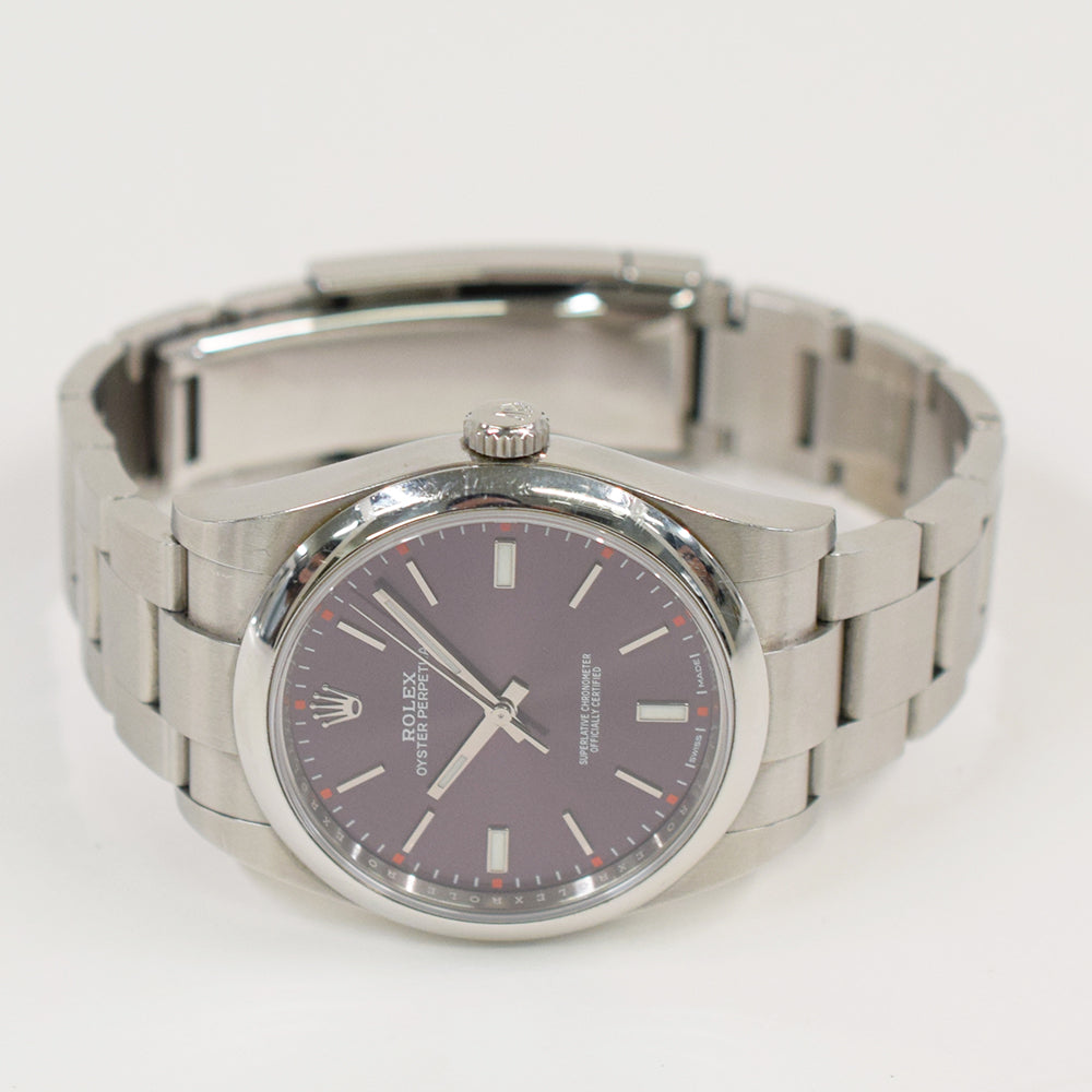 Rolex Oyster Perpetual 39mm Red Grape Dial 114300 (2019)