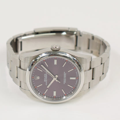 Rolex Oyster Perpetual 39mm Red Grape Dial 114300 (2019)