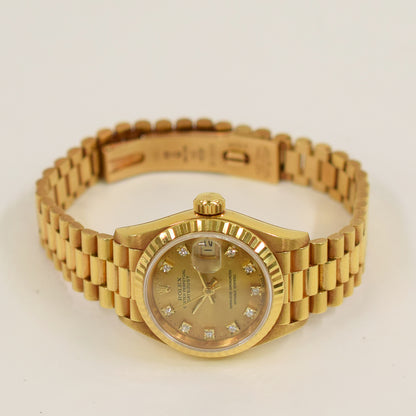 Rolex Datejust 26mm Champagne Diamond  Dial 69178G (1993)