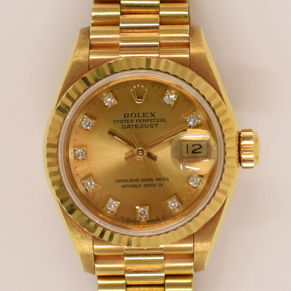 Rolex Datejust 26mm Champagne Diamond  Dial 69178G (1993)