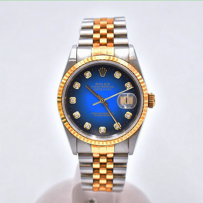 Rolex Datejust 36mm Blue Ombre Diamond Dial 16233G (1999)