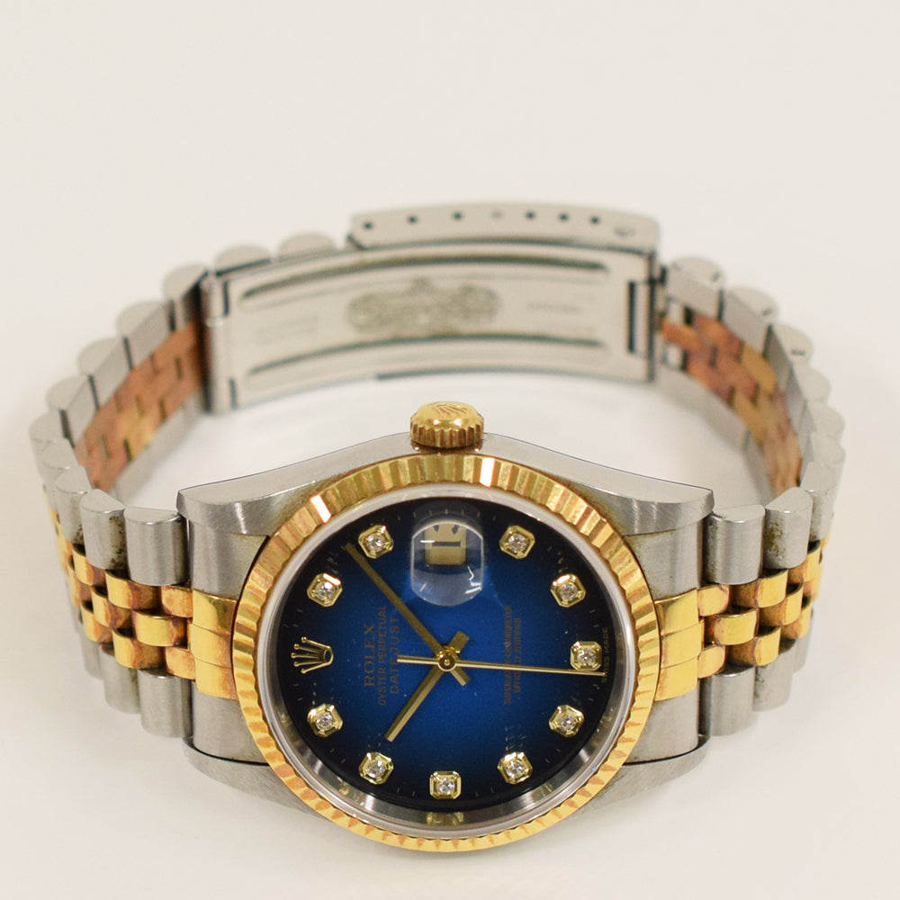 Rolex Datejust 36mm Blue Ombre Diamond Dial 16233G (1999)