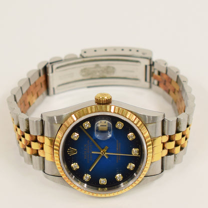 Rolex Datejust 36mm Blue Ombre Diamond Dial 16233G (1999)