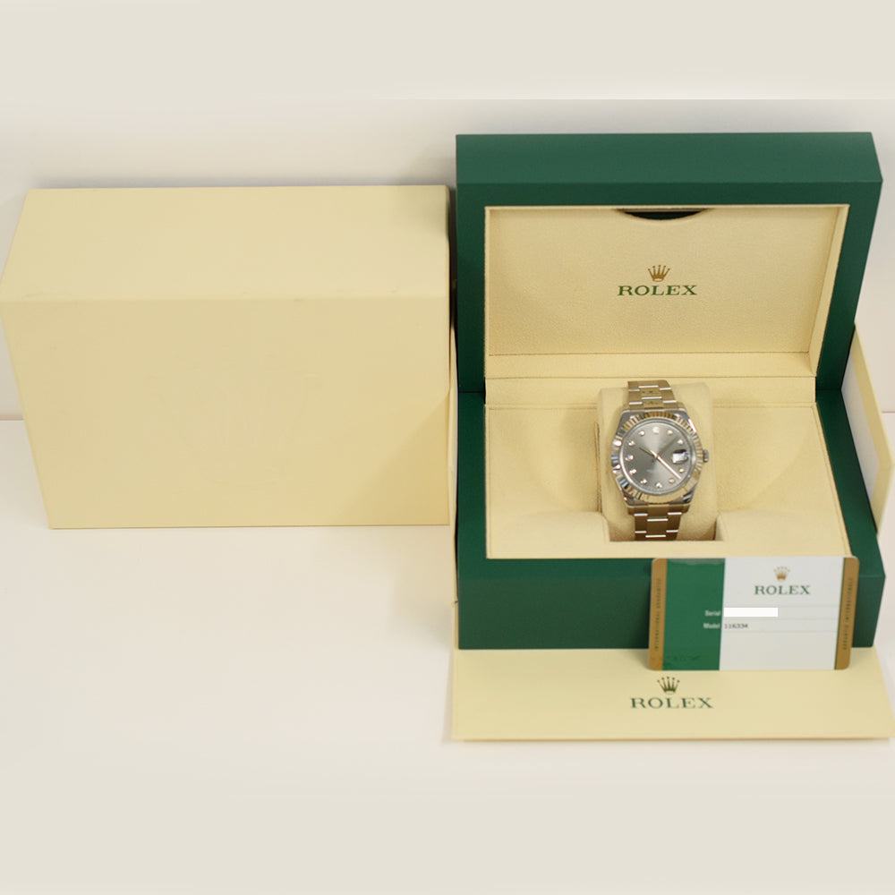 Rolex Datejust II Grey Diamond Dial 116334G (2016)