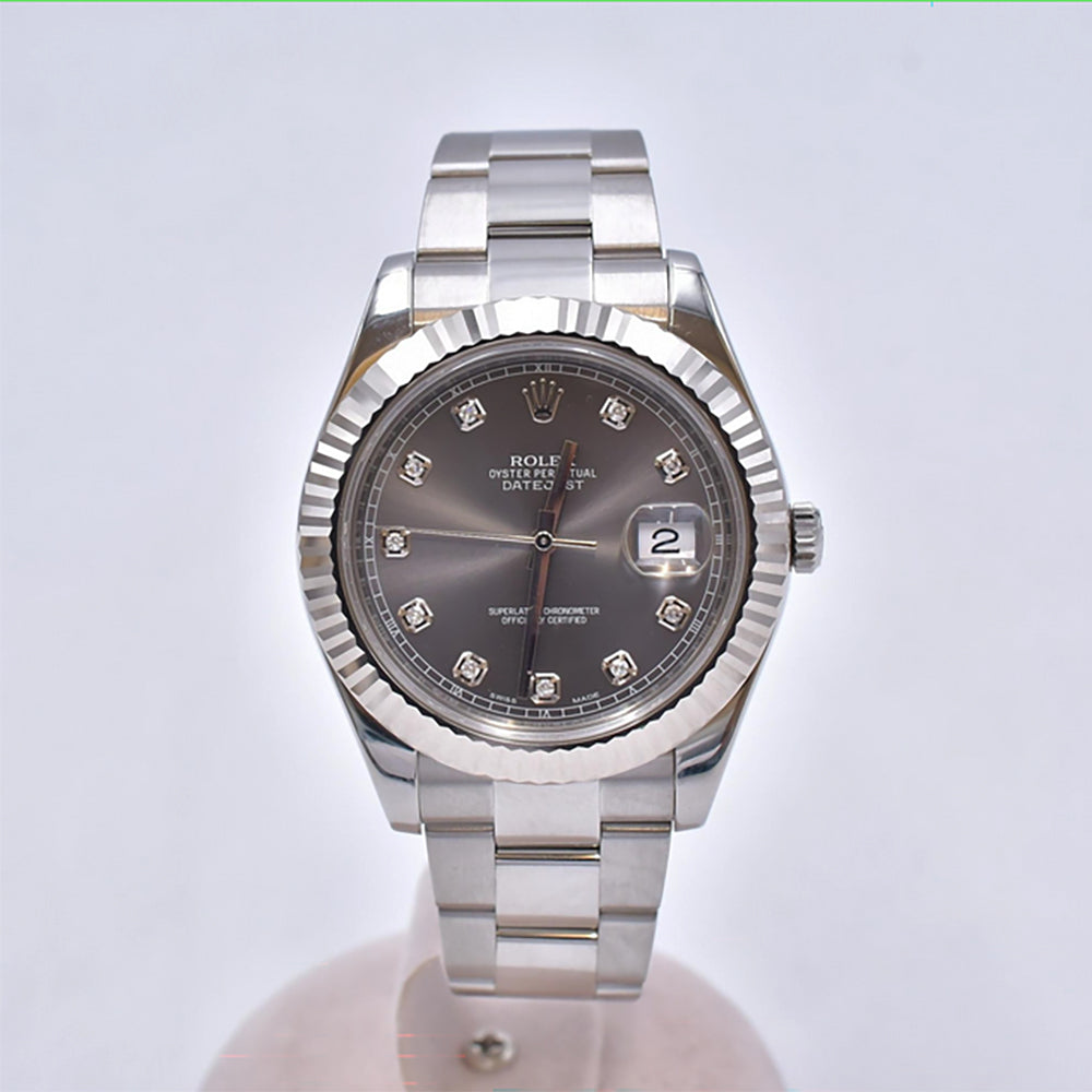 Rolex Datejust II Grey Diamond Dial 116334G (2016)