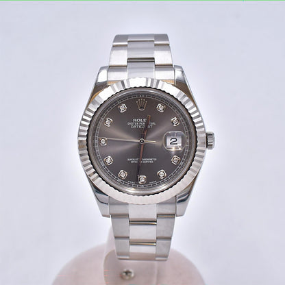 Rolex Datejust II Grey Diamond Dial 116334G (2016)