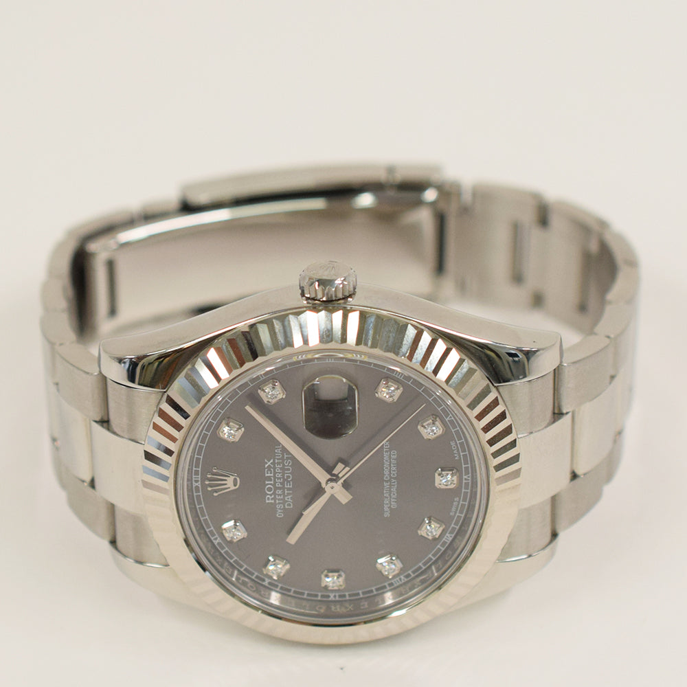 Rolex Datejust II Grey Diamond Dial 116334G (2016)