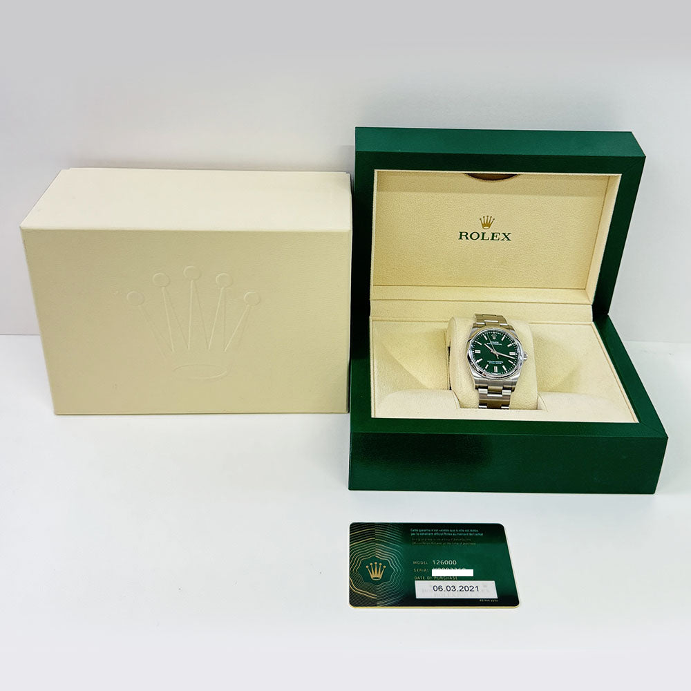 Rolex Oyster Perpetual 36mm Green Dial 126000