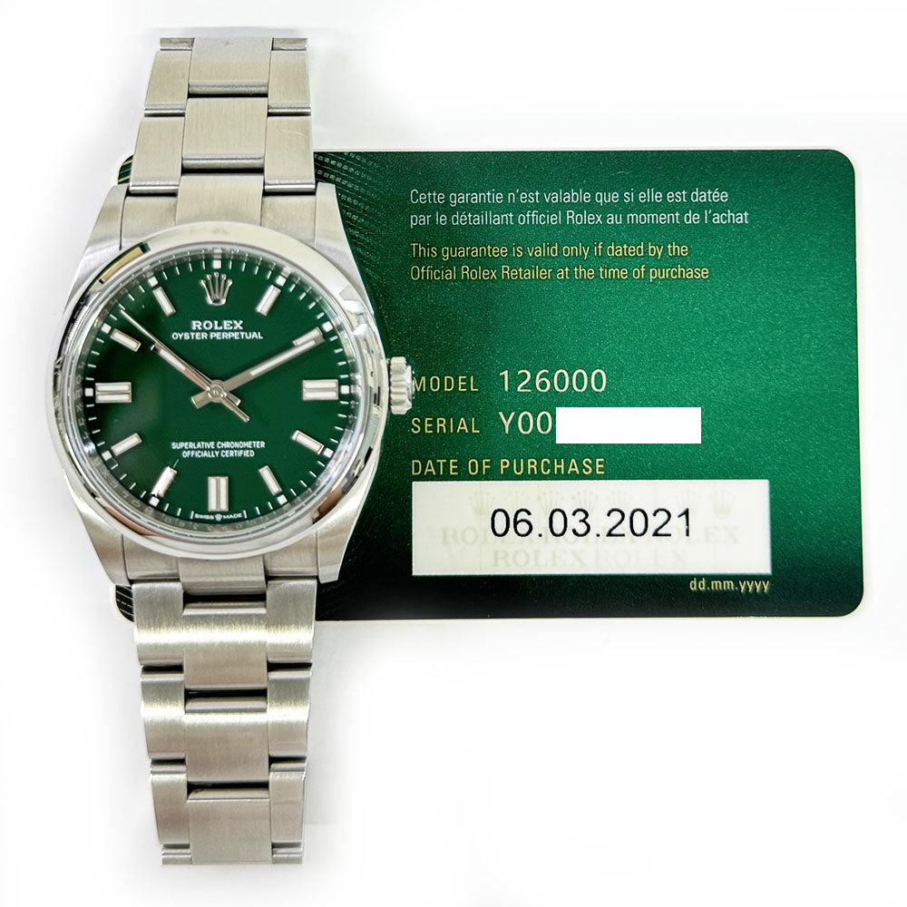 Rolex Oyster Perpetual 36mm Green Dial 126000