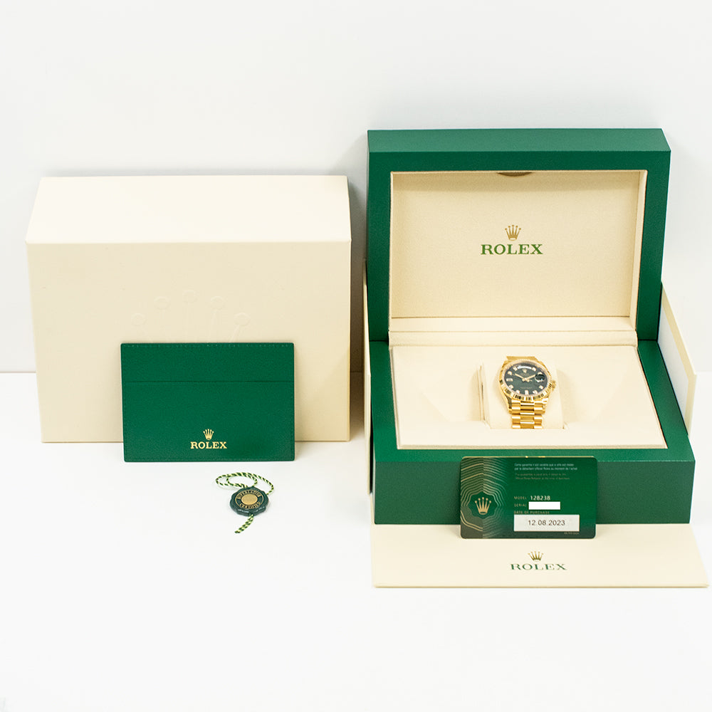 Rolex Day-Date 36mm Green Diamond Dial 128238A (2023)