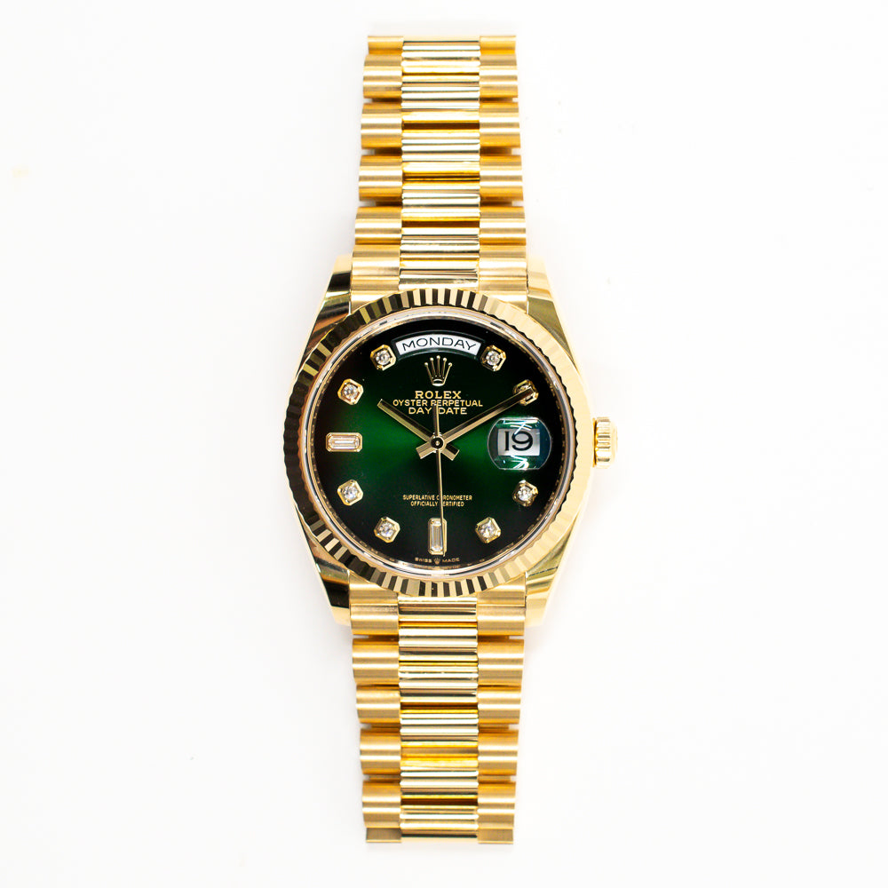 Rolex Day-Date 36mm Green Diamond Dial 128238A (2023)