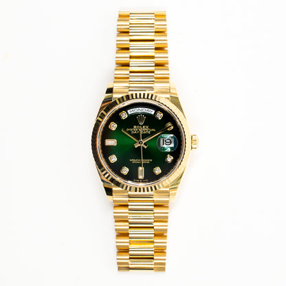 Rolex Day-Date 36mm Green Diamond Dial 128238A (2023)