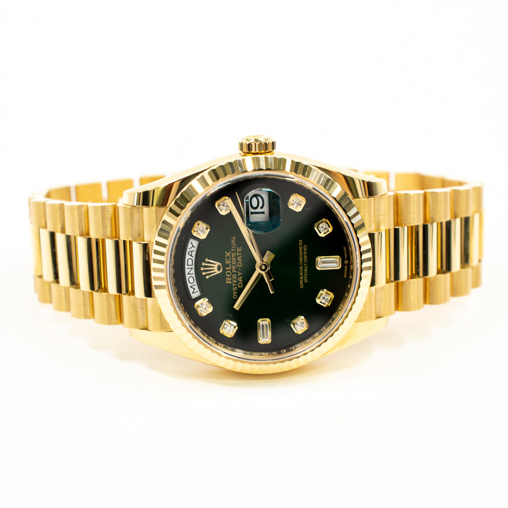 Rolex Day-Date 36mm Green Diamond Dial 128238A (2023)