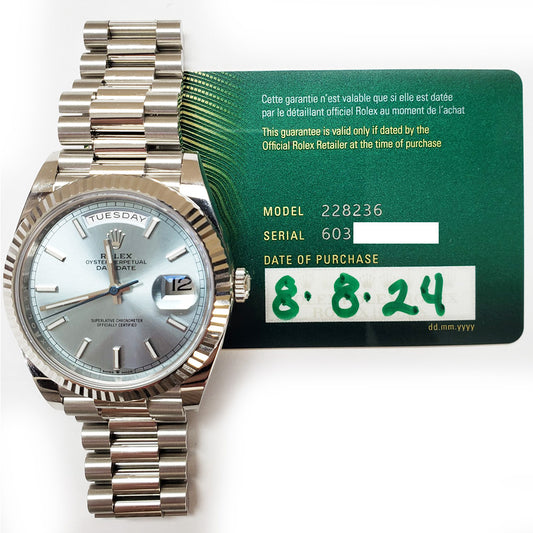 Rolex Day-Date 40mm Ice Blue Dial 228236