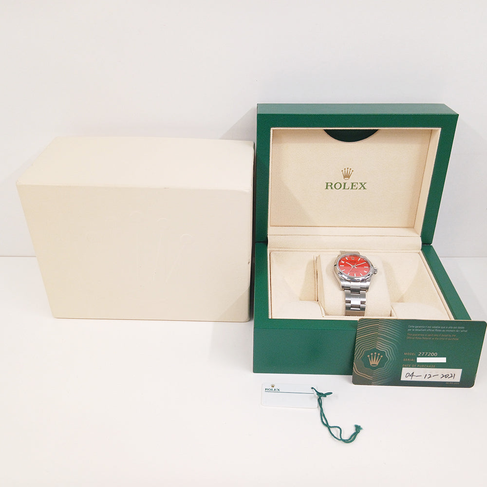 Rolex Oyster Perpetual 31mm Coral Red Dial 277200 (2021)