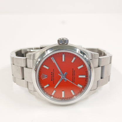 Rolex Oyster Perpetual 31mm Coral Red Dial 277200 (2021)