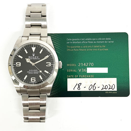 Rolex Explorer Black Dial 214270