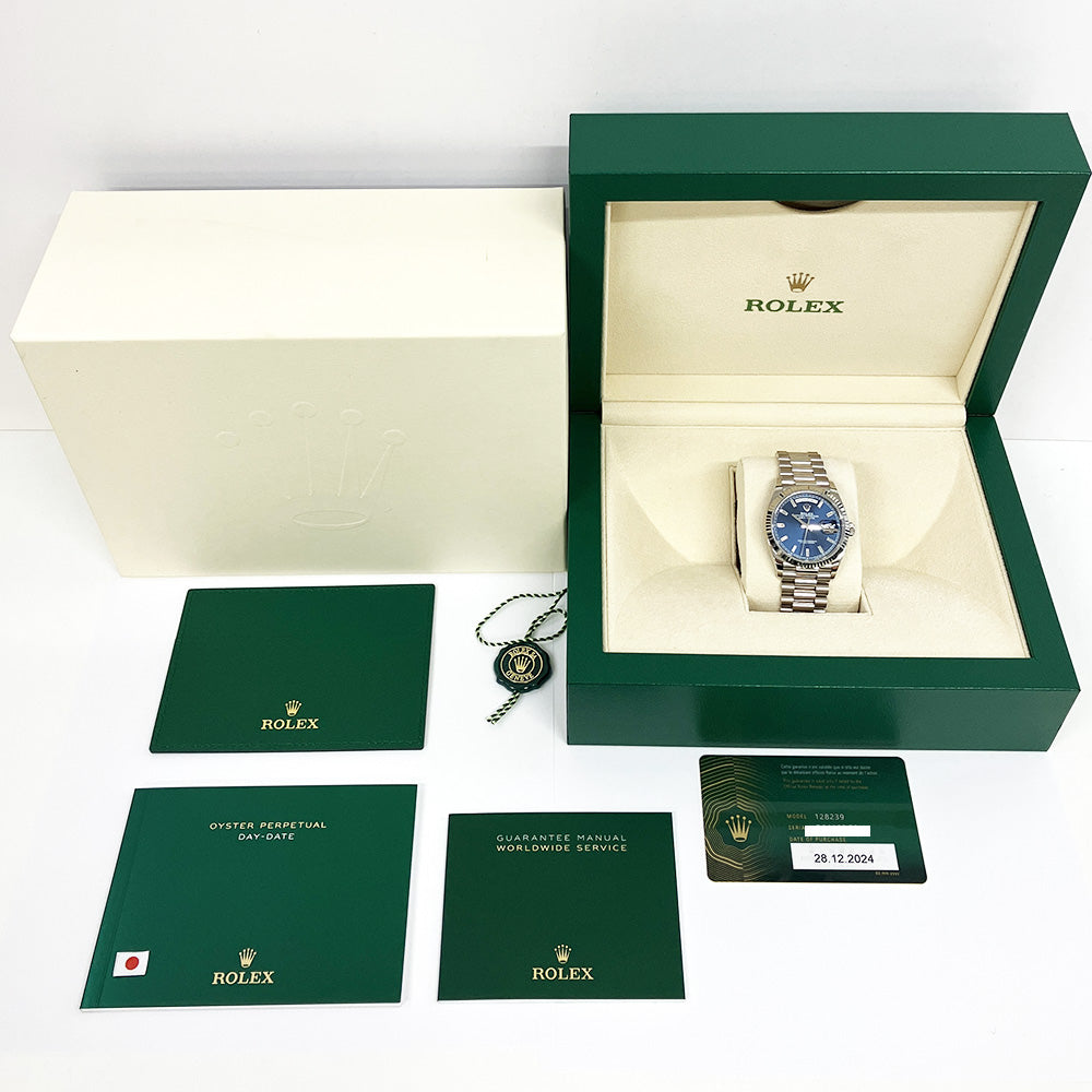 Rolex Day-Date 36mm Blue Diamond Dial 128239A