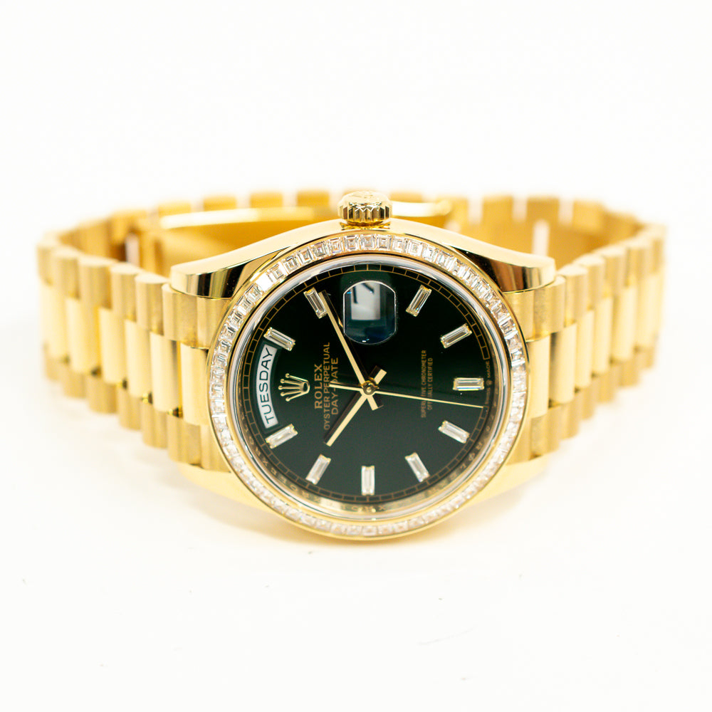 Rolex Day-Date 36mm Green Diamond Dial 128398TBR (2025)