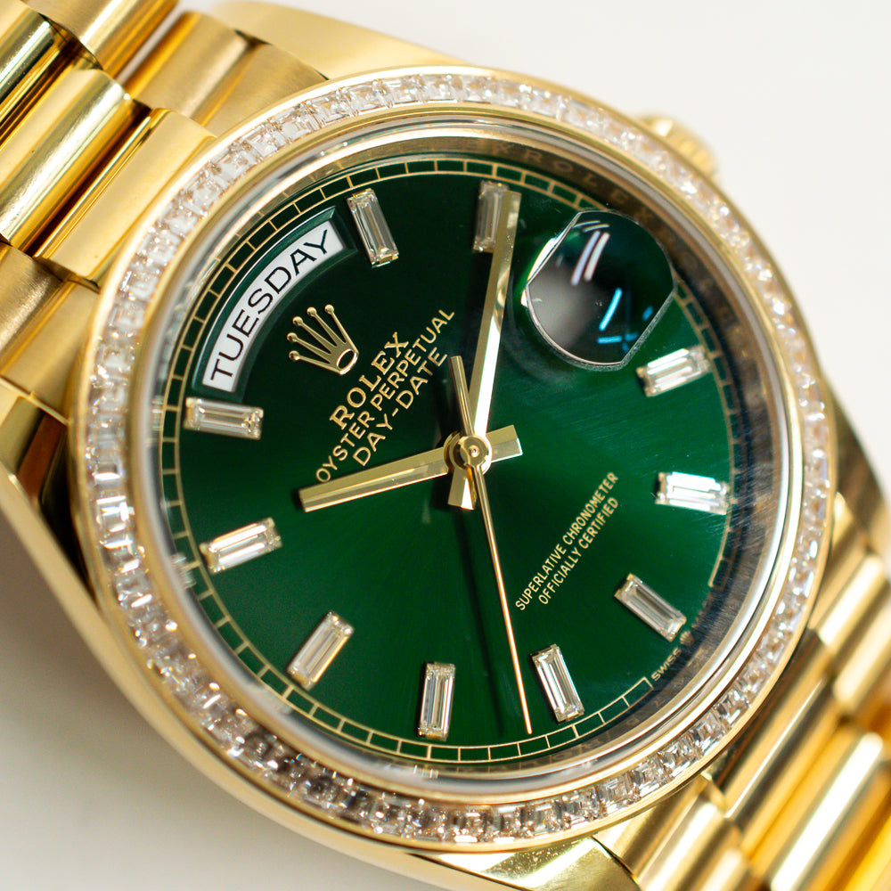 Rolex Day-Date 36mm Green Diamond Dial 128398TBR (2025)