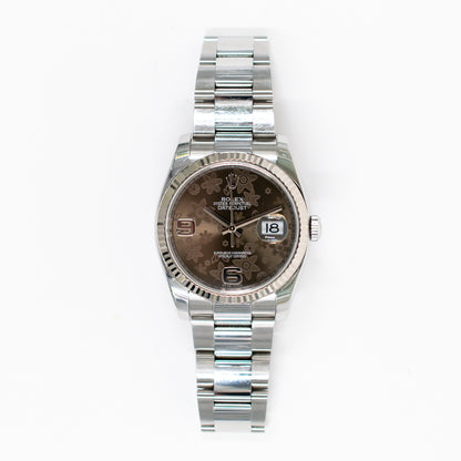 Rolex Datejust 36mm Brown Flower Dial 116234 (2017)